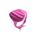 Detail view of pink adjustable geometric ring with a liquid wave textured finish - Rose Pink (Style 4)