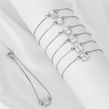 Silver block letter bracelet with micro-pave zircon crystals and adjustable chain links - Letter A / White Gold