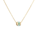 Collar de acero dorado con colgante de ojo turco en esmalte azul y piedras de circón - Verde