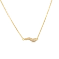 Gold lucky chili pepper necklace with micro-paved cubic zirconia in a streamlined design - Gold White Zirconia