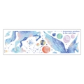 Detailed watercolor unicorn wall decal with stars, planets and sentimental quote on white background - Watercolor Unicorn Planet Style (MG93-66)