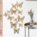 Gouden holle 3D vlinder wandstickers in diverse maten voor een elegante huisdecoratie - Goud