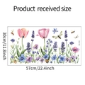 Detailoverzicht van aquarel tulp muurstickers inclusief de exacte afmetingen - 30x57cm (Statische Kleefkracht)