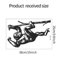 Detailed layout of gorilla on tree branch vinyl wall sticker, dimensions 38x25cm - Gorilla Climbing Branch (MG-F096UV) / 25*38cm