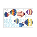 Pegatinas de pared de globos y nubes de PVC con vibrantes rayas multicolores suaves - 30*90cm*2pcs