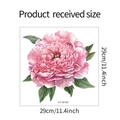 Rosa Pfingstrosen-Aufkleber mit Blättern und Maßen von 29 cm für die Baddekoration - Pfingstrose Stil (HY-M185)