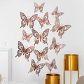 Gedetailleerde 3D holle vlinder muurstickers in roségoud voor de wanddecoratie in huis - Roségoud