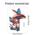 Detaillierte Maße der leuchtenden Pilz- und Schmetterlings-Wandtattoos für Deko - Blau Leuchtender Pilz Schmetterling (HYG0061) / 15x20cm