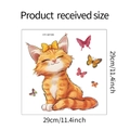 Dettagli dimensioni per adesivo murale gatto e farfalle, decorazione quadrata 29x29cm - 29cmx29cm(HY-M199)
