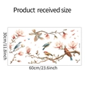 Dettaglio adesivo murale con fiori di magnolia, uccelli e farfalle, misura 30x60cm - 30*60CM/HY-F187UV