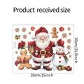 Details von Weihnachtsmann und Schneemann Wandaufklebern mit Maßangaben in 30x38 cm - UV Statisch Haftend (HY-F214) / 38cmx30cm