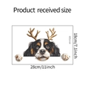 Weihnachts-Hunde-Wandsticker mit Maßen 28x18cm und Rentier-Geweih-Muster im Detail - Cavalier King Charles Spaniel Rentiergeweih (HY-F220) / 18*28cm