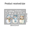 Detaillierte Übersicht der süßen Schneemann-Wandtattoos mit Merry Christmas Text in 28x20cm - Schneemann Schneeflocke Muster (HY-F229)