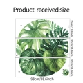 Dimensioni degli adesivi murali Monstera acquerello mostrate in pannelli PVC da 35x98cm - Piante Tropicali ad Acquerello (HY-L011)