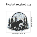 Gedetailleerde maattabel voor muursticker met beer en bosmotief 20,5 x 18 cm - Bos Beer Silhouet Stijl (HY-J005镭射UV)