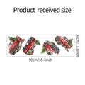 Foglio dettagliato di adesivi murali con camion di Natale vintage da 30cm per 90cm - Camion Rosso Vintage (HY-D009) / 30x90cm
