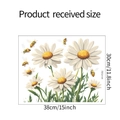 Daisy and bee wall decals layout showing size 38x30cm 15x11.8 inches for home decoration - Daisy Bee Static Sticker (HY-F252)