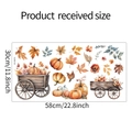 Dimensiones del adhesivo de pared con carro de calabazas de otoño de 30x58 cm - Estilo de Tema de Otoño (HY-B070)