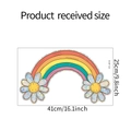 Maßangaben für Regenbogen-Gänseblümchen-Fensteraufkleber mit prismatischer Textur - Regenbogen Gänseblümchen Stil (HY-J010 Laser UV)