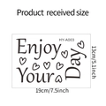 Sticker mural Enjoy Your Day avec motifs de cœur et dimensions pour décoration - Slogan Enjoy Your Day (HY-A003uv全透) / 13x19cm