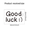 Dettaglio dell'adesivo murale Good Luck con smiley e modello HY-A001 su sfondo bianco - Stile Trasparente UV (HY-A001)