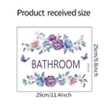 Detailed size layout of floral bathroom wall sticker with purple牡丹 and butterflies - 25x29cm (HY-F247)
