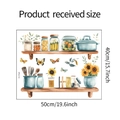 Detailed dimension layout of kitchen wall stickers with sunflower and butterfly motifs - 40*50cm (HY-F245)