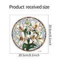 Maatoverzicht voor glas-in-lood lelie muursticker, toont 20,5 cm of 8,1 inch diameter - 20.5*20.5cm/HY-J003 UV Laser