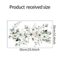Detailed dimensions of jasmine flower wall sticker showing 65cm x 39cm size specification - 39x65cm (HY-F257)