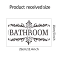 Detailed view of black vinyl bathroom wall decal with size 29x18cm and floral scroll - 18*29cm/HY-F246