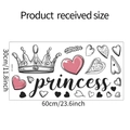 Vista detallada del diseño de 60x30cm para vinilos decorativos de corona y corazones - 30x60cm