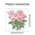 Detailansicht der Fensterfolie mit rosa Rosen und Schmetterling, Größe 20,5 x 20,5 cm - 20.5x20.5cm (HY-J009)
