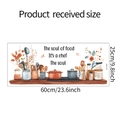 Detail view of kitchen wall sticker sheet with pots and floral motifs 60x25cm - 25*60cm/HY-F244