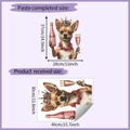 Tableau détaillé montrant les dimensions et la pose du sticker mural chien - 30*40CM/HY-F264