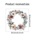 Detailansicht des quadratischen Blumenkranz-Aufklebers mit Buntglas-Laser-Effekt - HY-J007 Laser-UV / 20.5x20.5cm