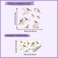 Gedetailleerde afmetingen van zelfklevende muurstickers met vogels en perzikbloesems - 30*60cm (HY-B075UV Statische Hechting)