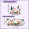 Forest wall decal layout showing watercolor deer and pine tree with product dimensions - 39x120cm (HY-L031)