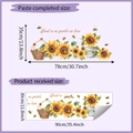 Détails du sticker tournesol montrant les dimensions finales de 35x78cm et de la planche - 30*90cm/HY-D013