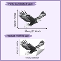 Detailed size specifications for the flying eagle wall sticker with dimensions in cm and inches - 40x60cm