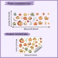 Detail showing dimensions of pumpkin and maple leaf wall stickers for home decoration - Watercolor Pumpkin Maple Leaf (HY-E133) / 40*60CM/HY-E133