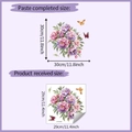 Adesivi murali floreali con dimensioni finali 30x30cm e foglio ricevuto da 29x29cm - Peonia Farfalla (HY-M259)