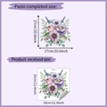 Detailed view of floral wall sticker set with purple anemones and butterflies including dimensions - Floral Butterfly Style (HY-M254)