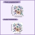 Dettaglio adesivo murale fiori e farfalle con specifiche dimensioni 27x27cm e 29x29cm - Stile Fiori e Farfalle (HY-M255) / 29cmx29cm