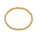 Conjunto de pulseras elásticas minimalistas doradas con cuentas de cobre pulido - Pulsera de 4mm / Dorado