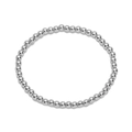 Vista de detalle de una pulsera de cuentas de cobre plateado con acabado de espejo - Pulsera de 4mm / Oro blanco