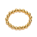 Vista detallada de las cuentas doradas pulidas en una pulsera elástica minimalista - Pulsera de 10mm / Dorado