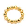 Vista detallada de cuentas doradas pulidas en una pulsera minimalista de 13 piezas - Pulsera de 14mm / Dorado