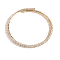 Luxurious gold-tone choker featuring sparkling cubic zirconia stones and metal spheres - Gold Square Zirconia Choker