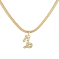 Detail van gouden slangenketting met zirkonia steenbok sterren-sterrenbeeldhanger - Steenbok / Goud