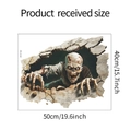 Detailed size specifications for 3D zombie wall sticker measuring 50x40cm model HY-F132 - Zombie Breaking Through Wall Style (HY-F132)